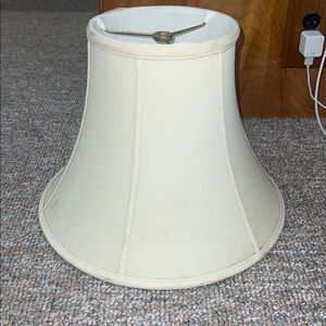Vintage cream colored lamp shade is dirty & has some stains